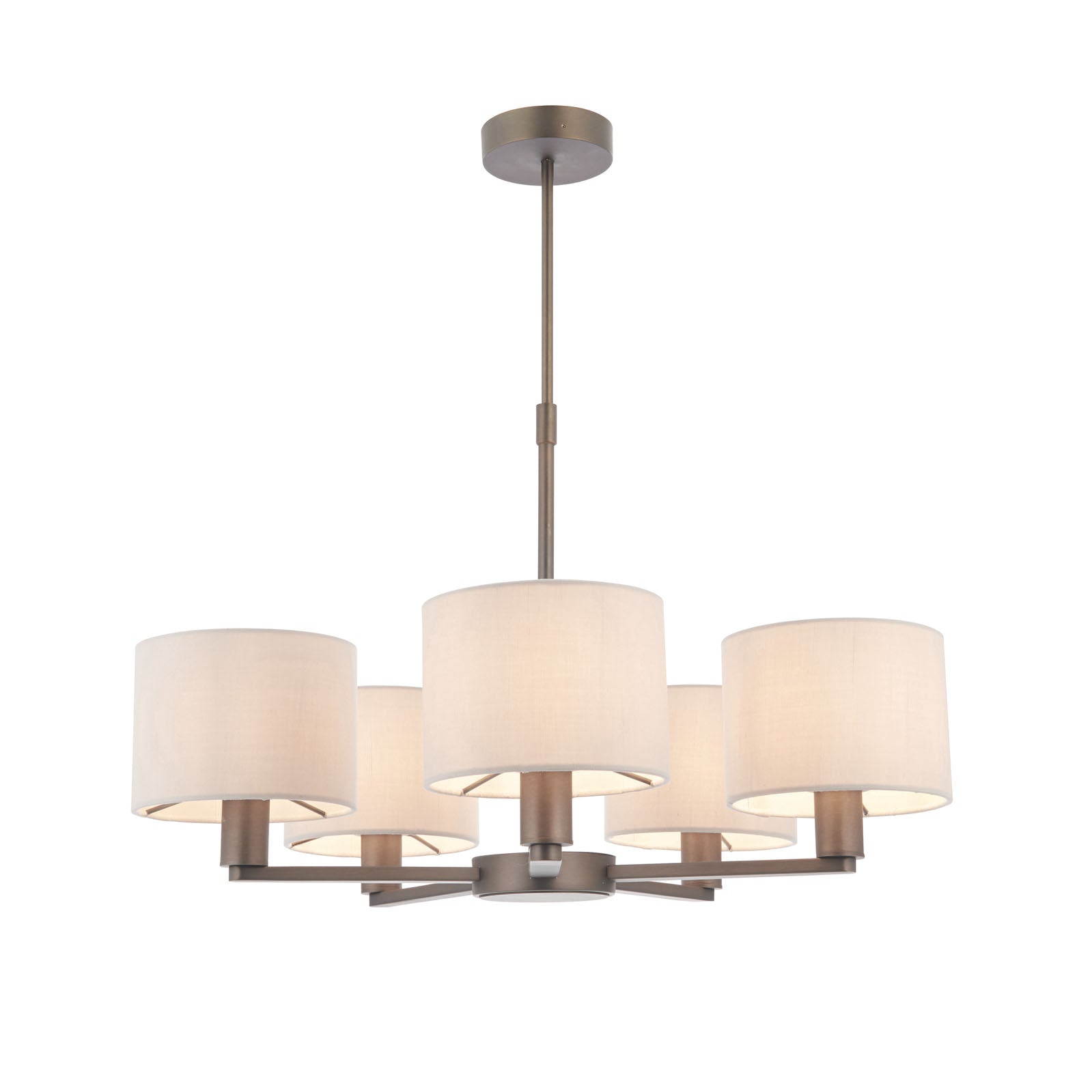 Daley 5-Light Dark Antique Bronze Pendant with Marble Shades