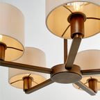 Daley 5-Light Dark Antique Bronze Pendant with Marble Shades