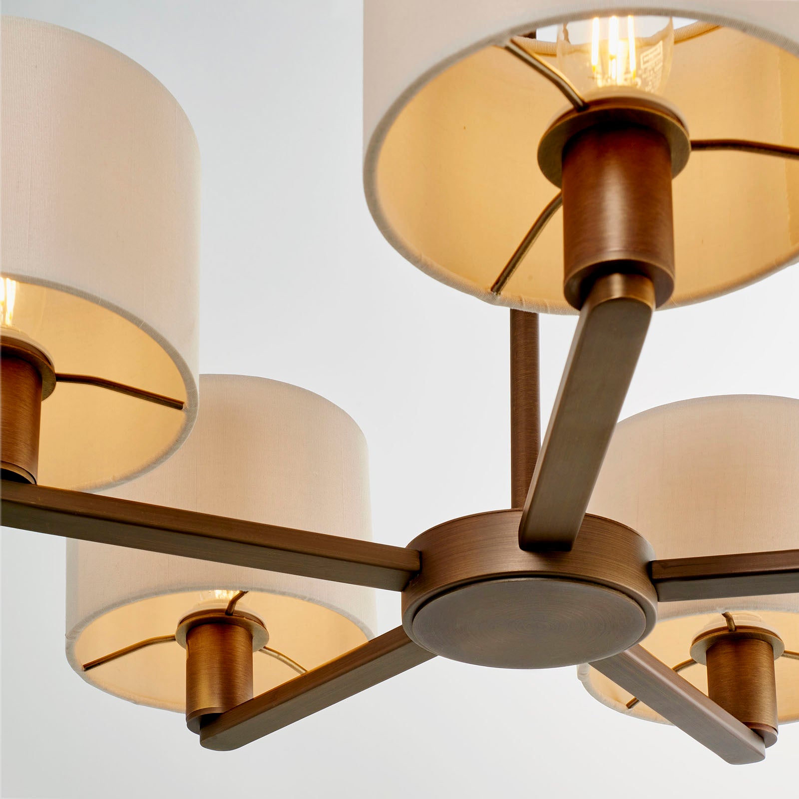 Daley 5-Light Dark Antique Bronze Pendant with Marble Shades