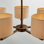 Daley 5-Light Dark Antique Bronze Pendant with Marble Shades