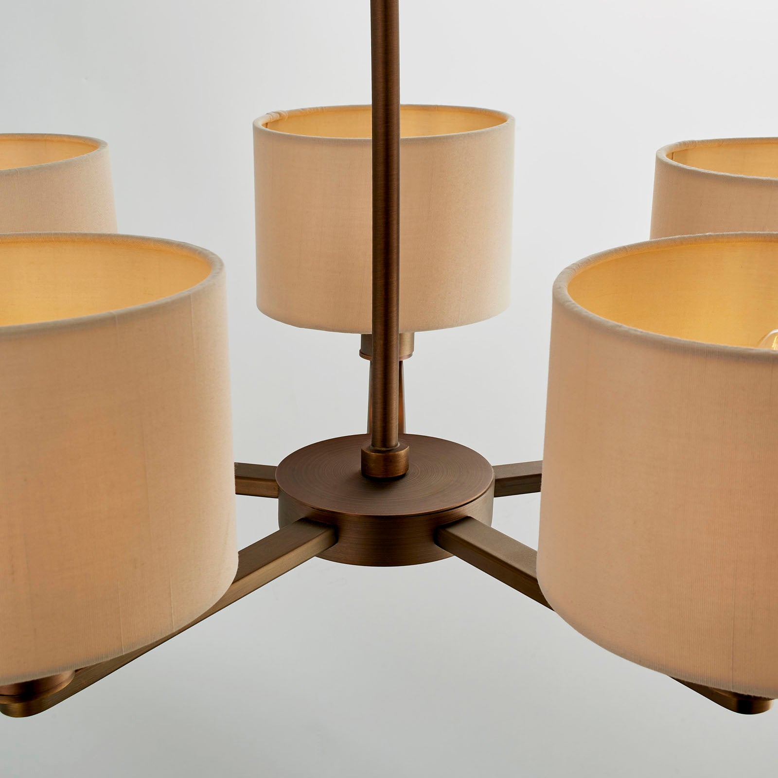 Daley 5-Light Dark Antique Bronze Pendant with Marble Shades