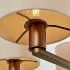 Daley 5-Light Dark Antique Bronze Pendant with Marble Shades