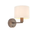 Daley 1-Light Dark Antique Bronze Wall Light with Marble Faux Silk Shade
