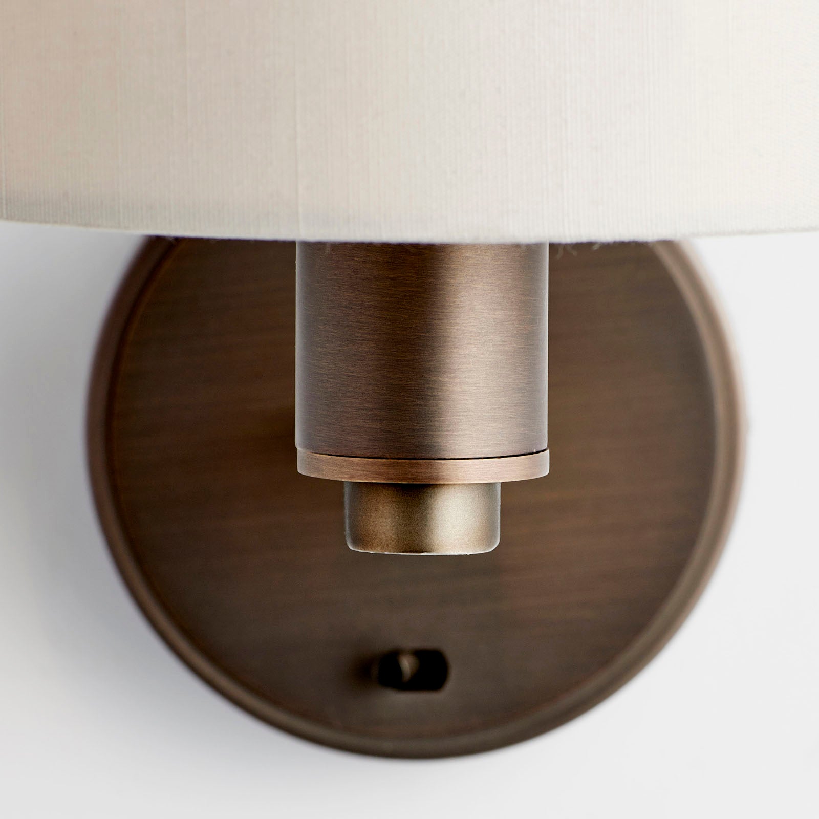 Daley 1-Light Dark Antique Bronze Wall Light with Marble Faux Silk Shade