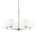 Harvey Bright Nickel 5-Light Pendant Light with White Faux Silk Shades