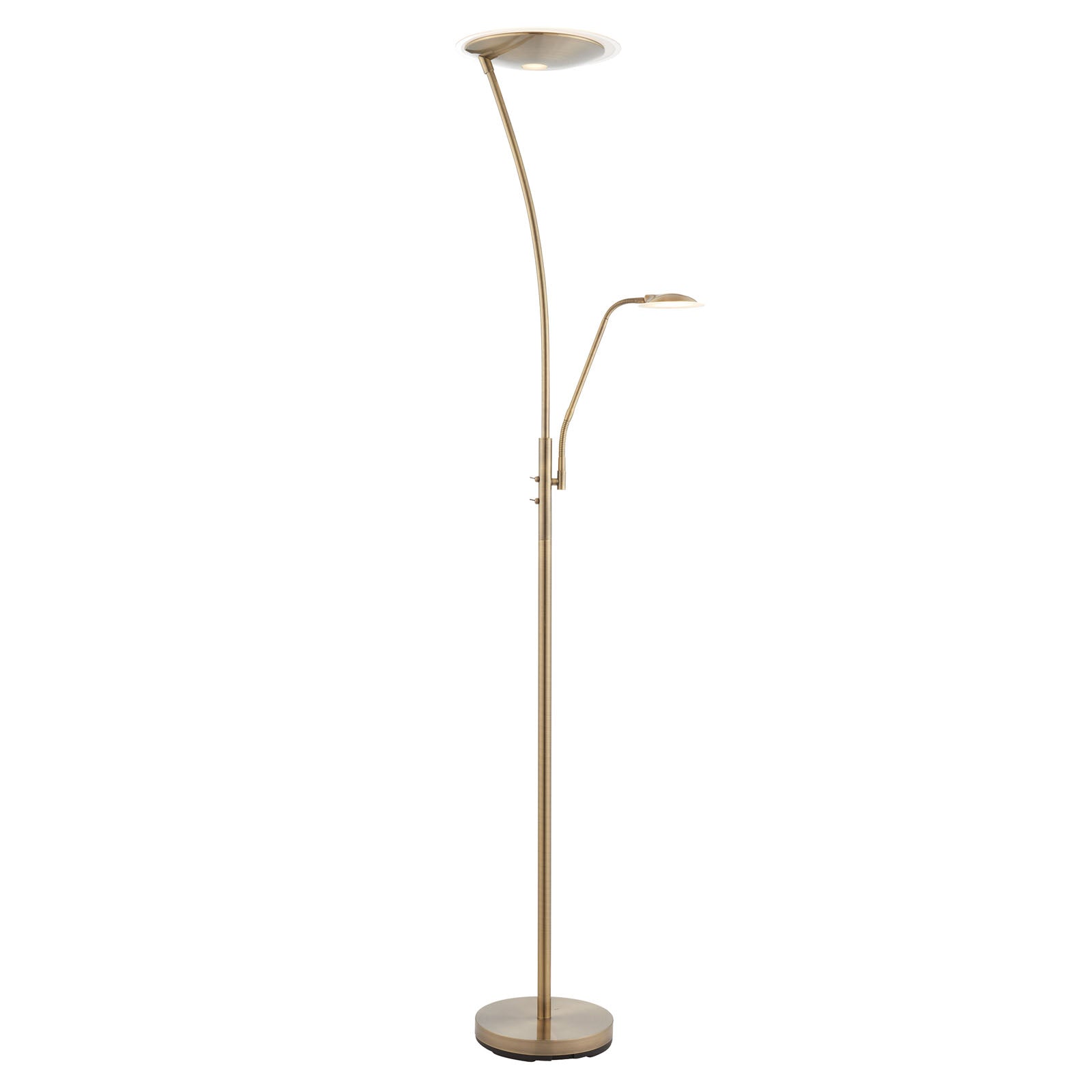 Alassio LED Mother & Child Floor Lamp: Antique Brass