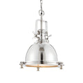 Fenton 1-Light Bright Nickel Pendant with Sandblasted Glass