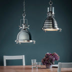 Fenton 1-Light Bright Nickel Pendant with Sandblasted Glass