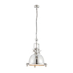 Fenton 1-Light Bright Nickel Pendant with Sandblasted Glass