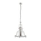 Fenton 1-Light Bright Nickel Pendant with Sandblasted Glass