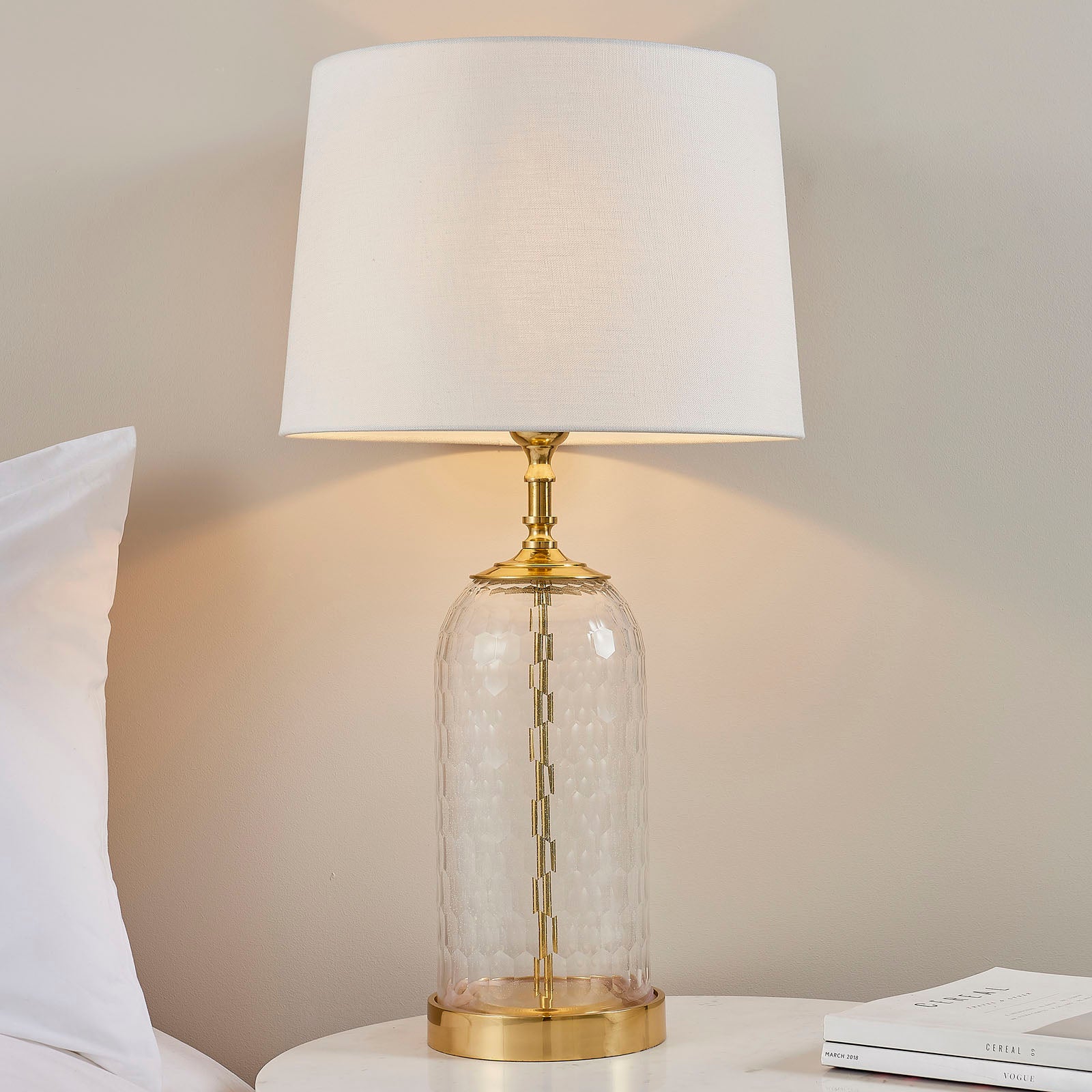 Wistow 1-Light Hand Cut Glass Table Lamp Base (Brass Fittings)