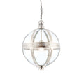 Vienna 1-Light Opulent Nickel & Glass Pendant (Dimmable)