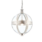 Vienna 1-Light Opulent Nickel & Glass Pendant (Dimmable)