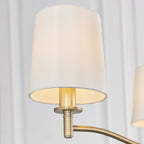 Ortona 3-Light Matt Antique Brass Pendant Light with Vintage White Faux Silk Shades