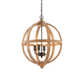 Toba 4-Light Natural Mango Wood Pendant Light