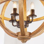 Toba 4-Light Natural Mango Wood Pendant Light