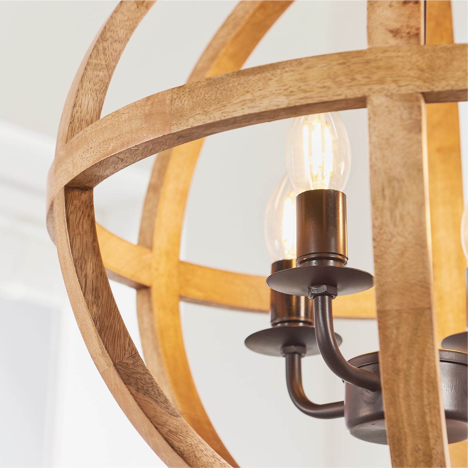 Toba 4-Light Natural Mango Wood Pendant Light