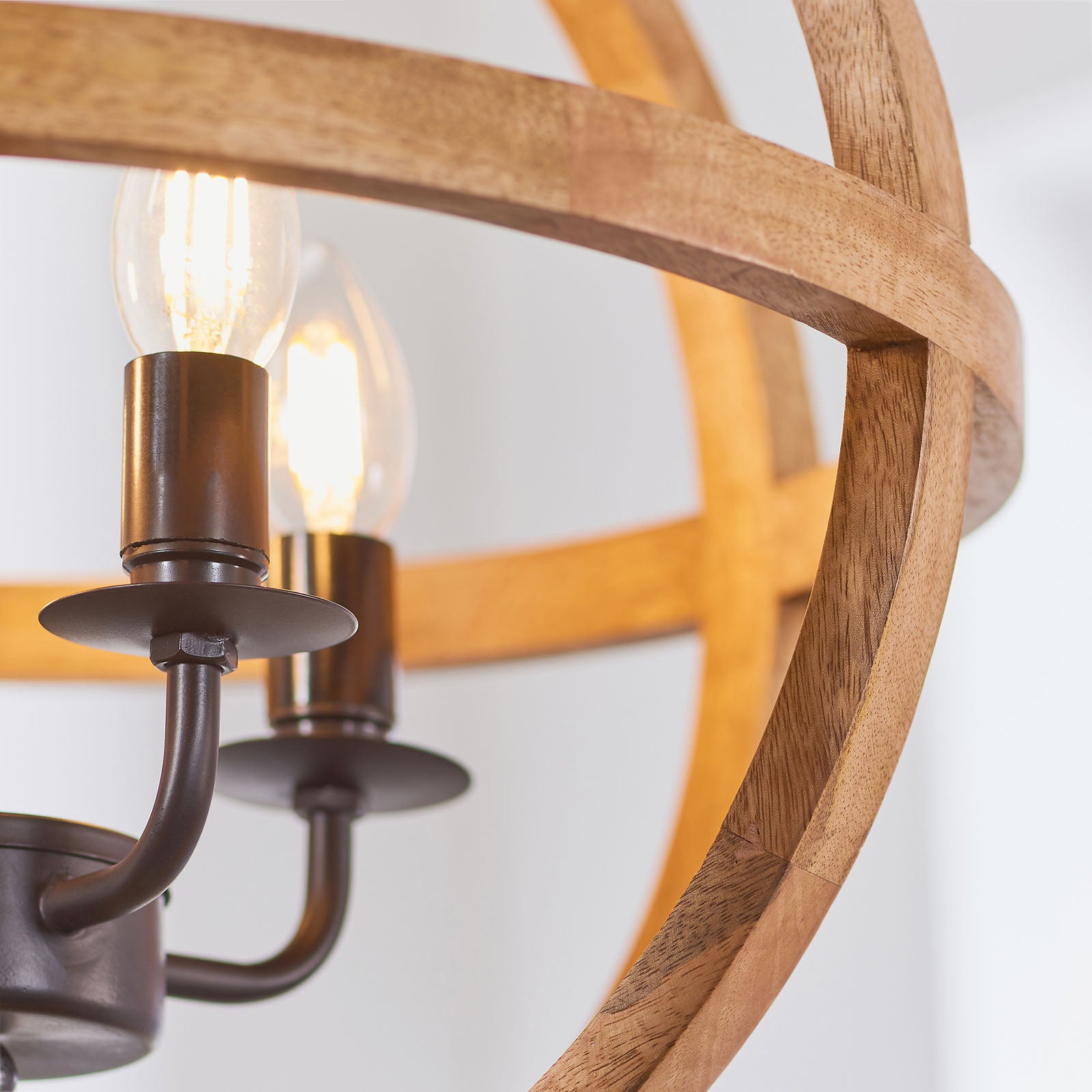 Toba 4-Light Natural Mango Wood Pendant Light