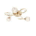 Aherne 3-Light Semi-Flush Mount: Antique Brass & Glass Beads