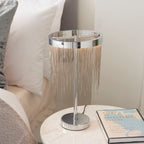 Zelma 1-Light Polished Chrome LED Waterfall Table Lamp