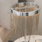 Zelma 1-Light Polished Chrome LED Waterfall Table Lamp