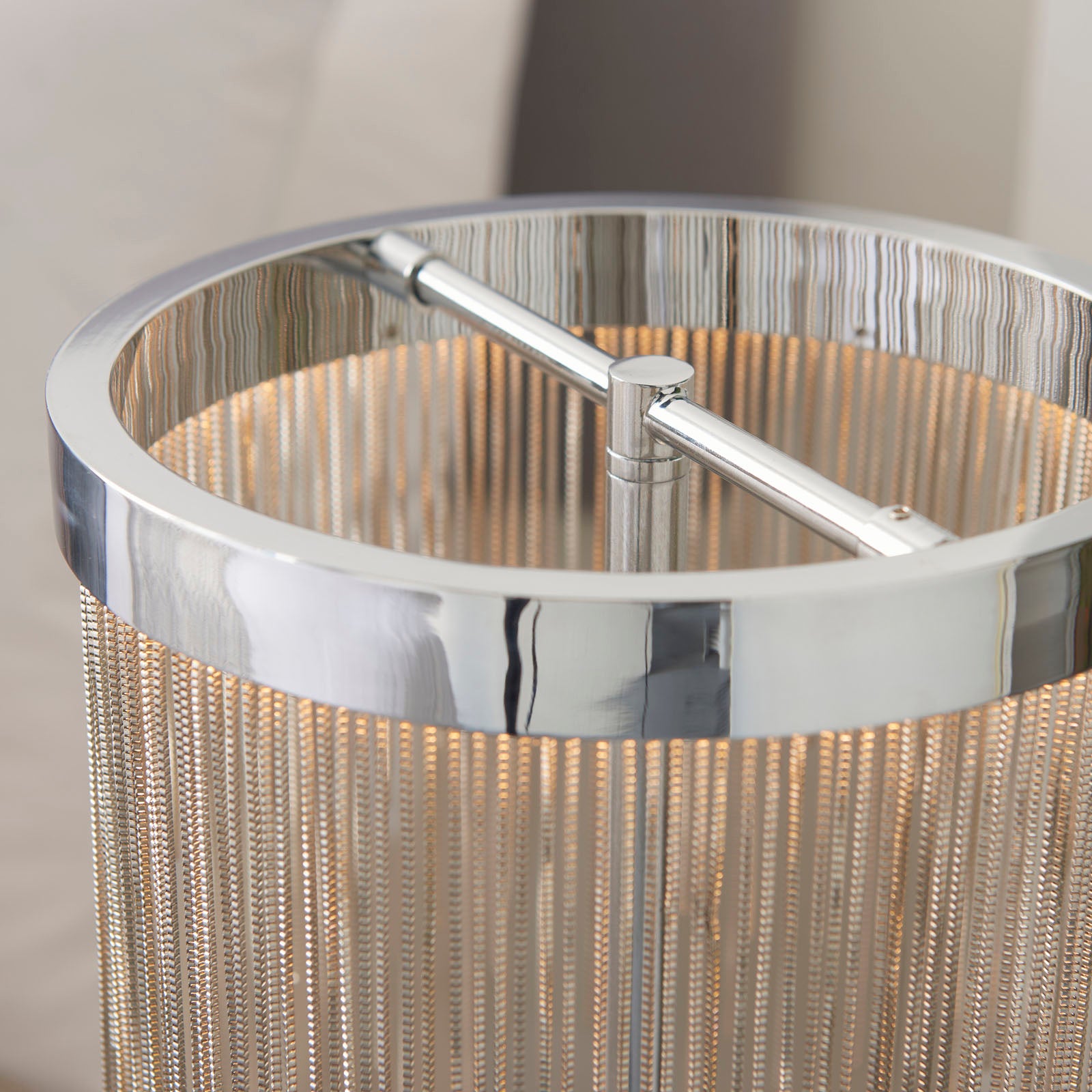 Zelma 1-Light Polished Chrome LED Waterfall Table Lamp