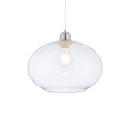 Dimitri 1-Light Easy Fit Clear Glass Pendant with Bubble Effect