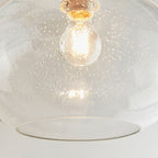 Dimitri 1-Light Easy Fit Clear Glass Pendant with Bubble Effect