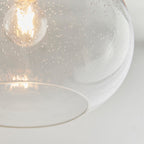 Dimitri 1-Light Easy Fit Clear Glass Pendant with Bubble Effect
