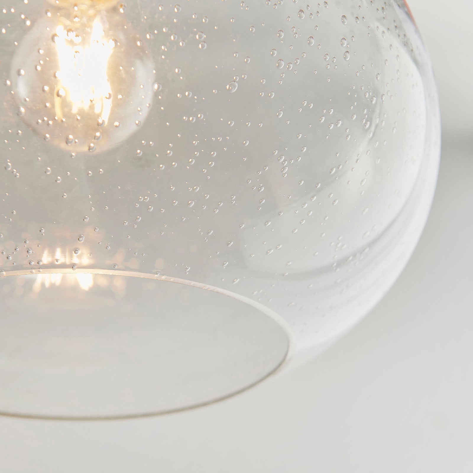 Dimitri 1-Light Easy Fit Clear Glass Pendant with Bubble Effect