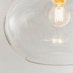 Dimitri 1-Light Easy Fit Clear Glass Pendant with Bubble Effect