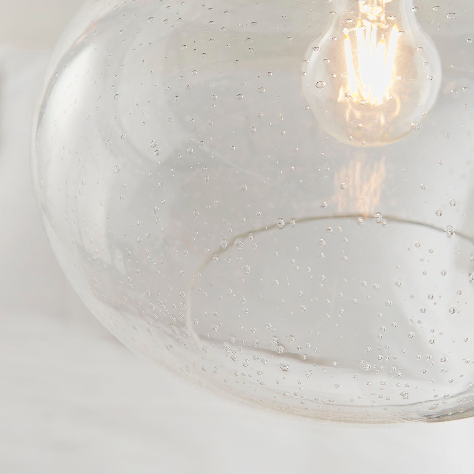 Dimitri 1-Light Easy Fit Clear Glass Pendant with Bubble Effect