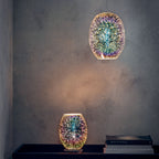 Stellar Holographic Glass Table Lamp (Touch Dimmer, Chrome)