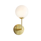 Otto Wall Light - Brushed Brass & Gloss Opal Glass (Mid-Century)