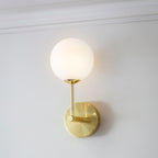 Otto Wall Light - Brushed Brass & Gloss Opal Glass (Mid-Century)