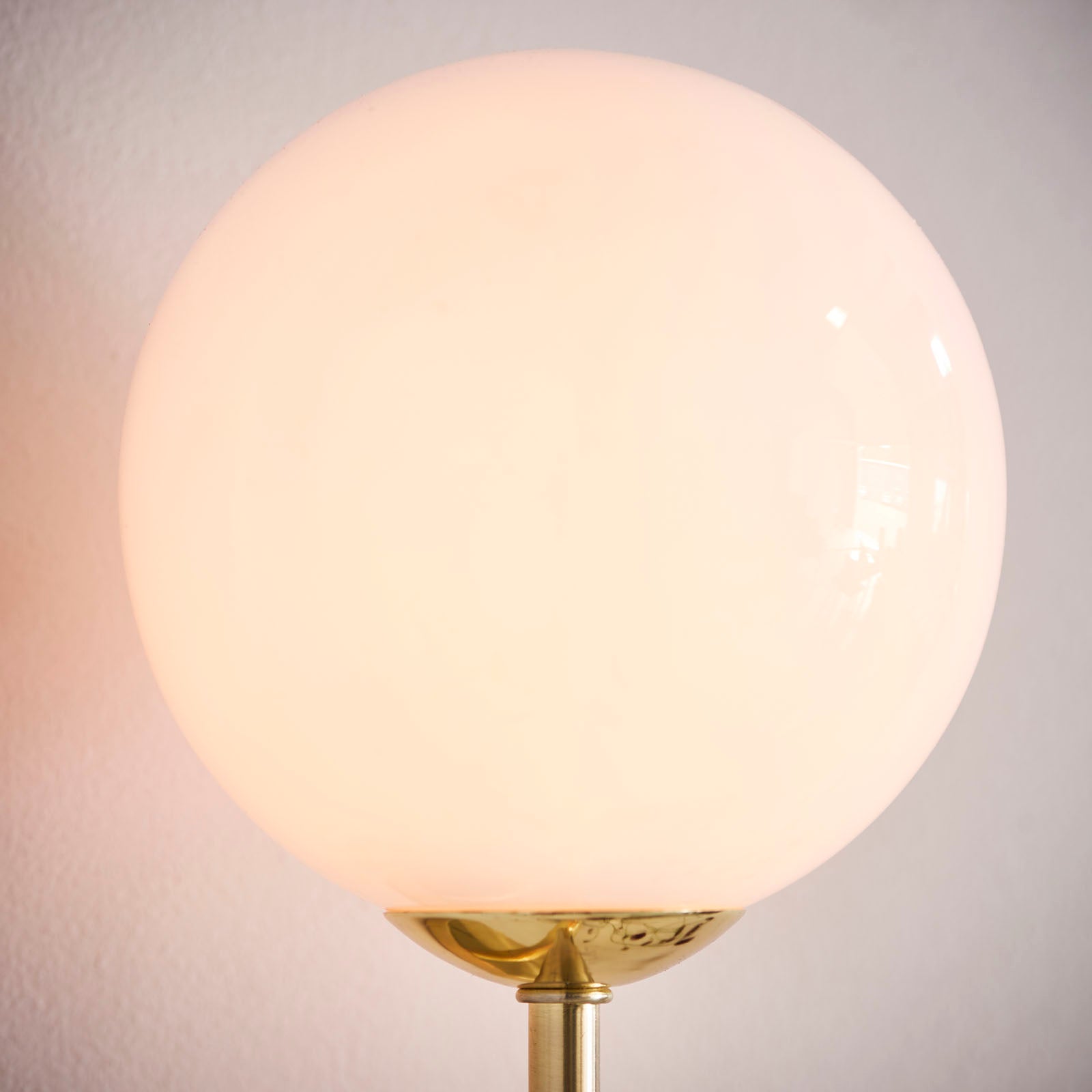 Otto Wall Light - Brushed Brass & Gloss Opal Glass (Mid-Century)