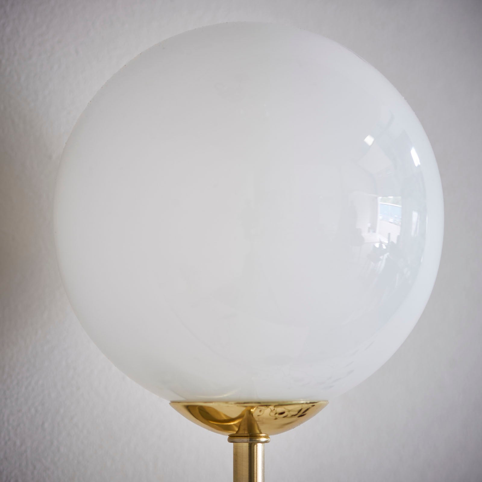 Otto Wall Light - Brushed Brass & Gloss Opal Glass (Mid-Century)