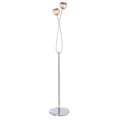 Aerith 2-Light Floor Lamp: Smokey Mirror & Chrome