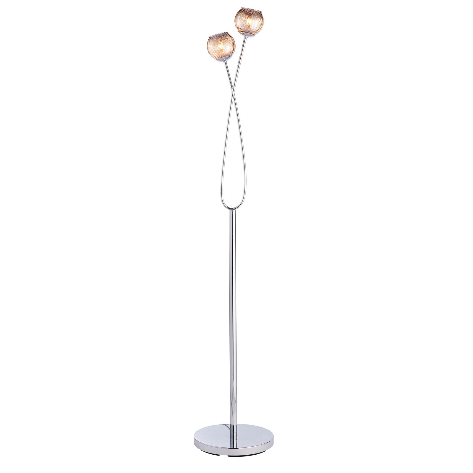 Aerith 2-Light Floor Lamp: Smokey Mirror & Chrome
