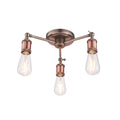 Hal 3-Light Industrial Semi-Flush Mount - Aged Pewter & Copper