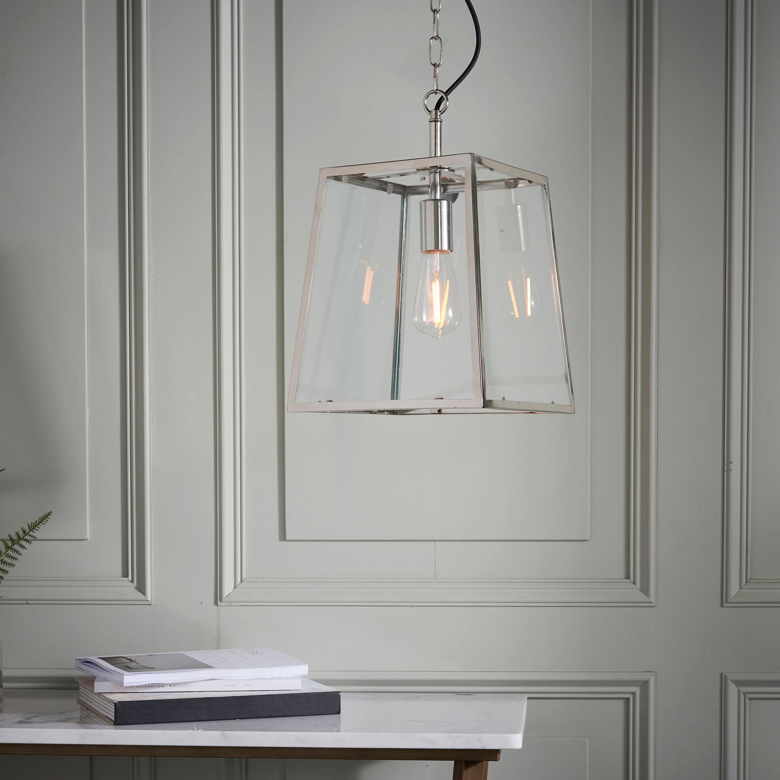 Hurst 1-Light Bright Nickel Pendant Light