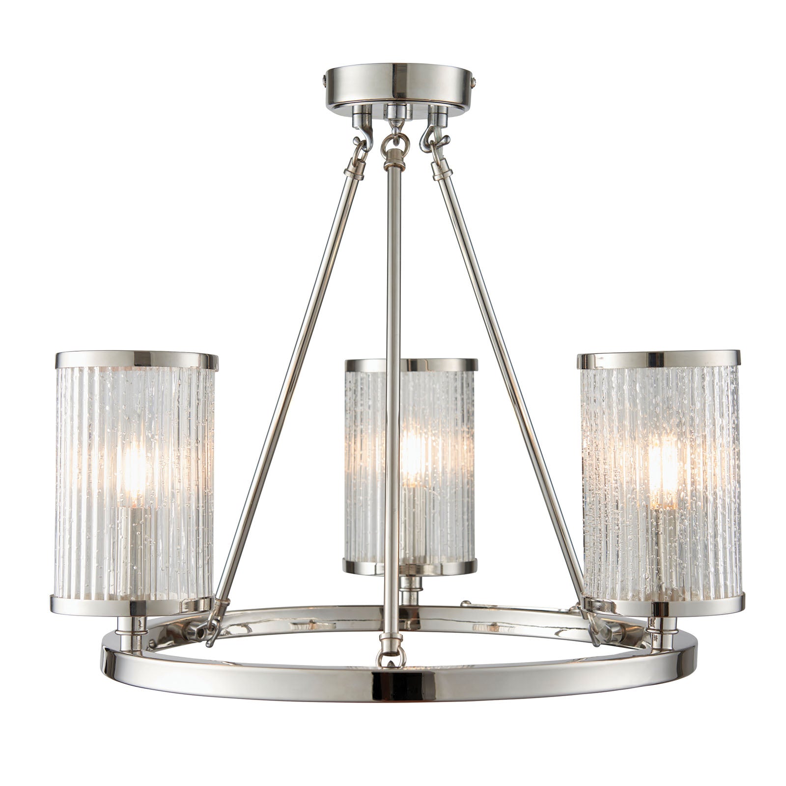 Easton 3-Light Nickel Semi-Flush Mount