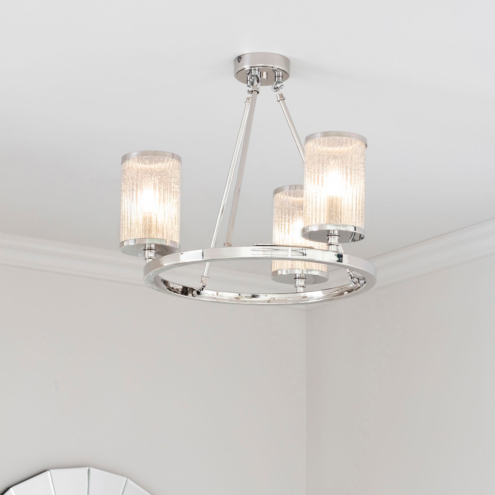 Easton 3-Light Nickel Semi-Flush Mount