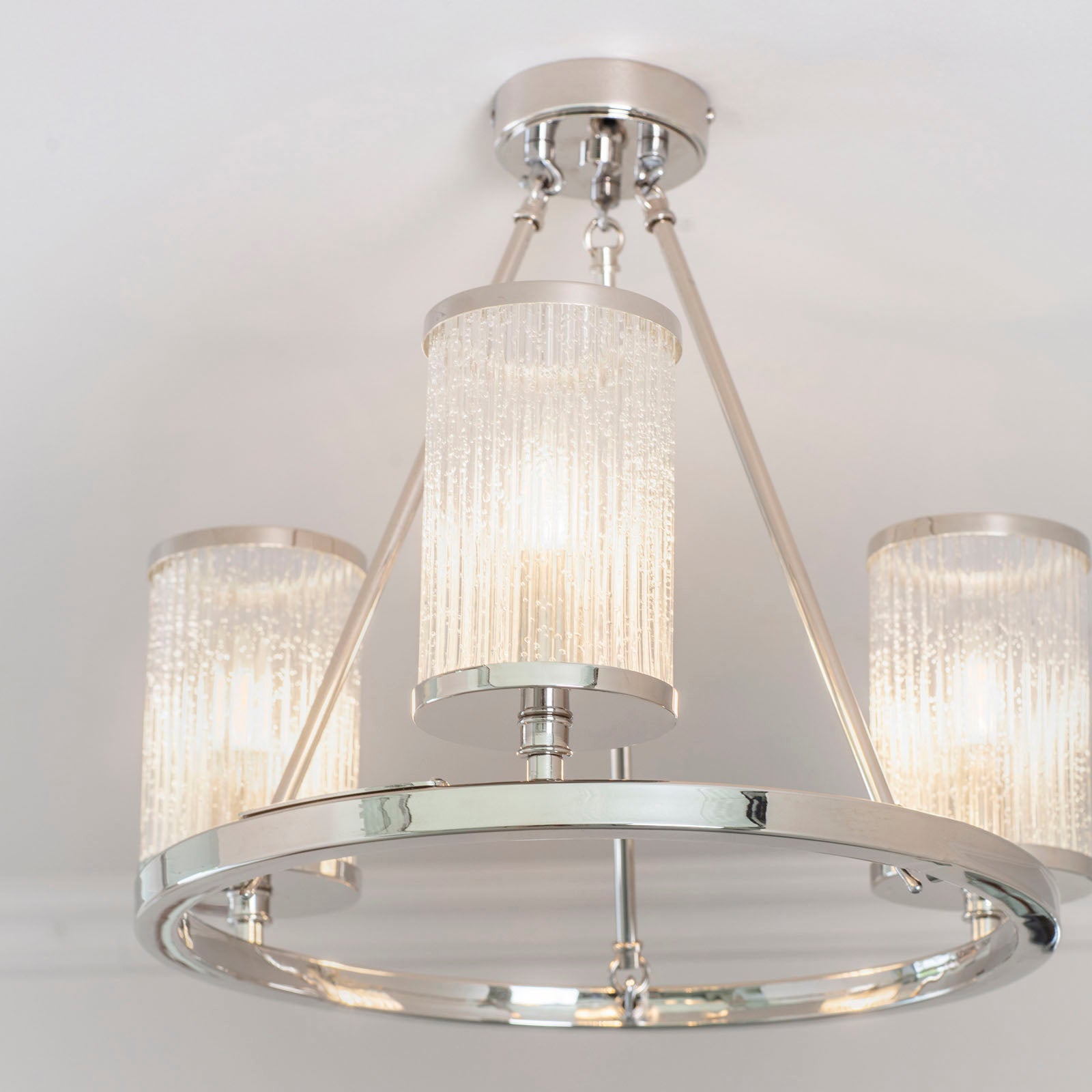 Easton 3-Light Nickel Semi-Flush Mount