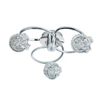 Talia 3-Light Chrome Semi-Flush Ceiling Light (Crystal Clusters)
