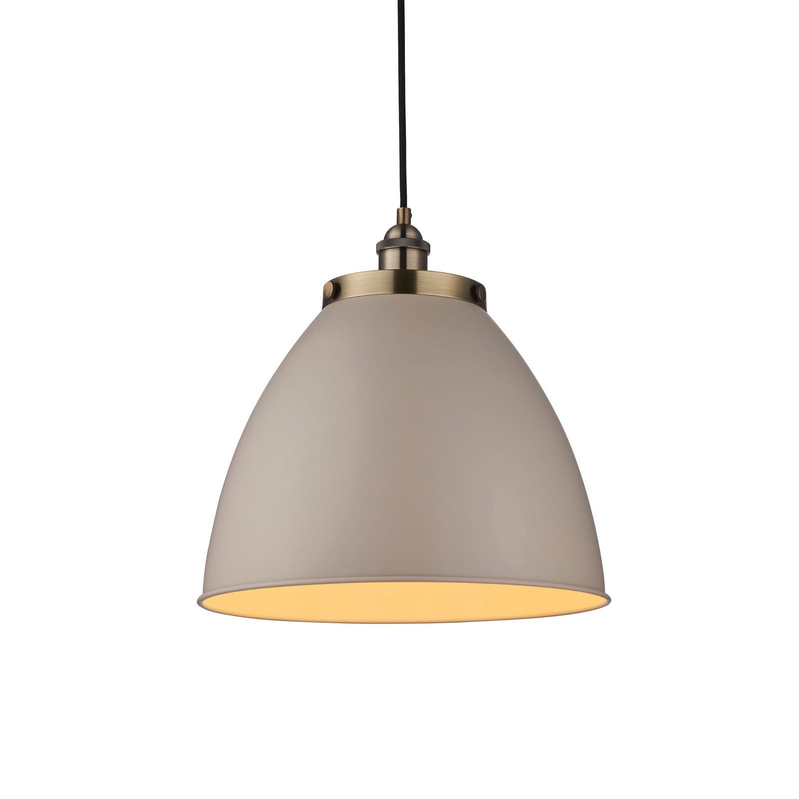 Franklin 1-Light Large Industrial Pendant - Antique Brass Taupe