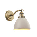 Franklin 1-Light Adjustable Industrial Wall Light - Antique Brass and Taupe
