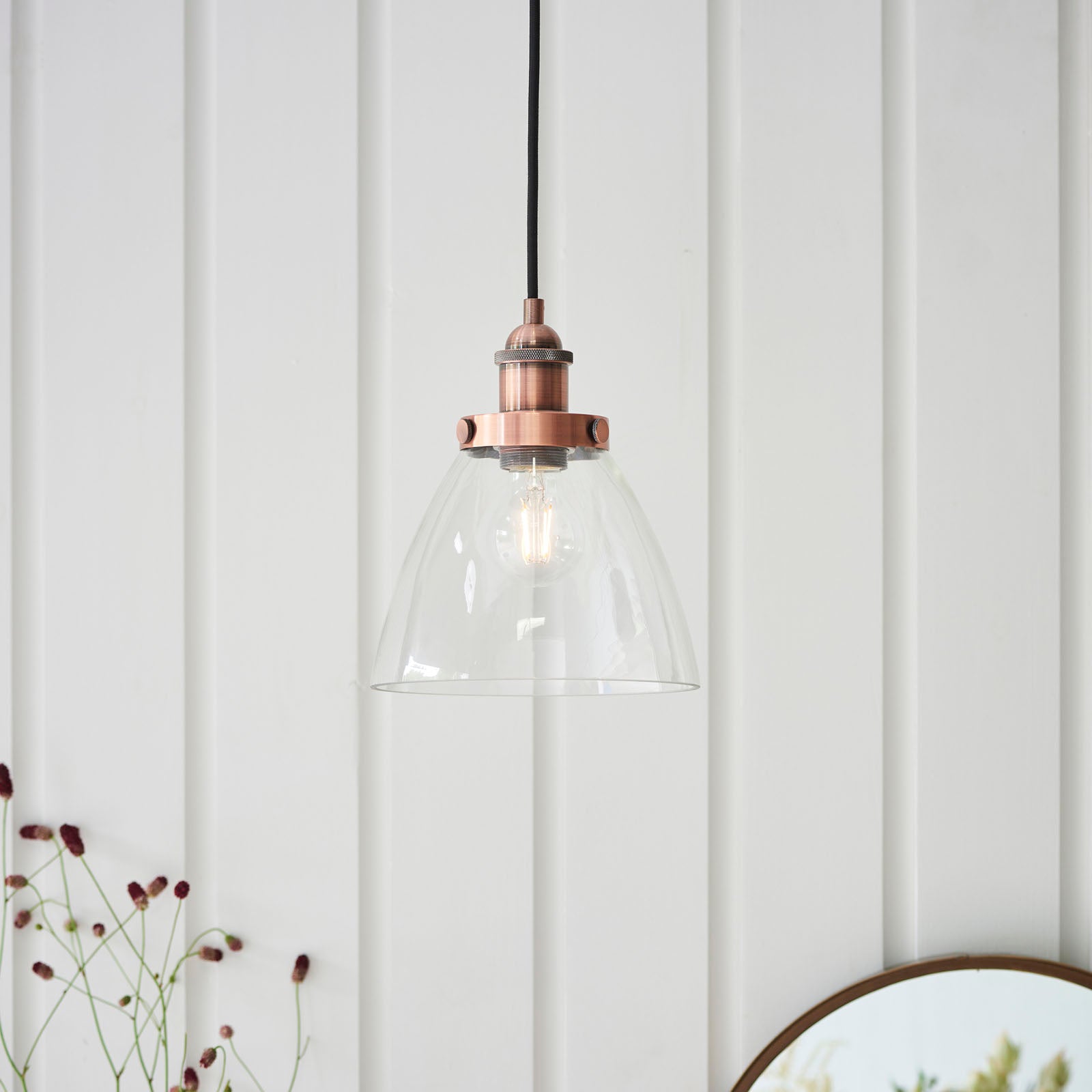 Hansen Aged Copper Industrial Pendant Lamp