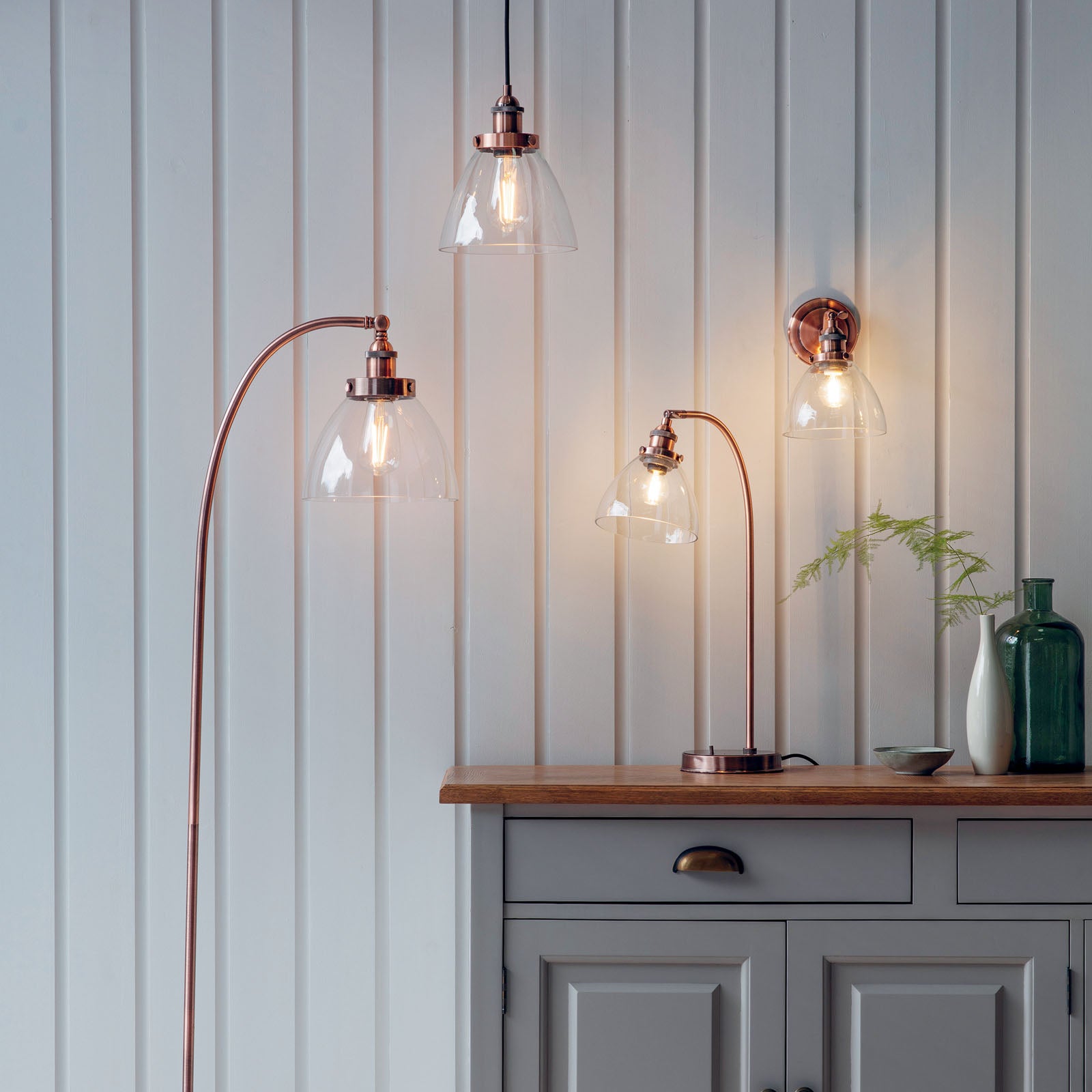 Hansen Aged Copper Industrial Pendant Lamp