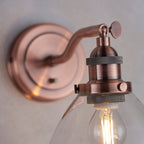 Hansen Aged Copper Adjustable Industrial Wall Light